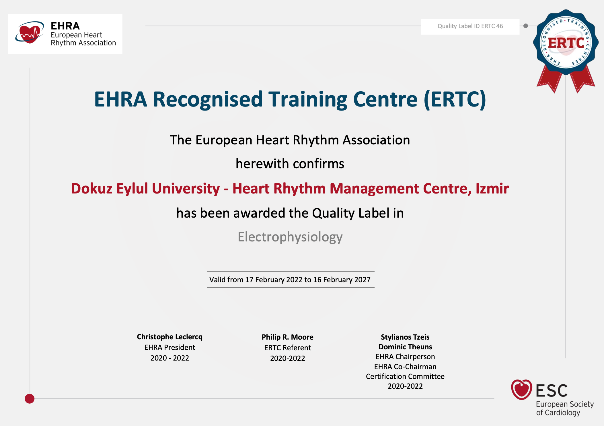 EHRA Eğitim Merkezi Akreditasyonu